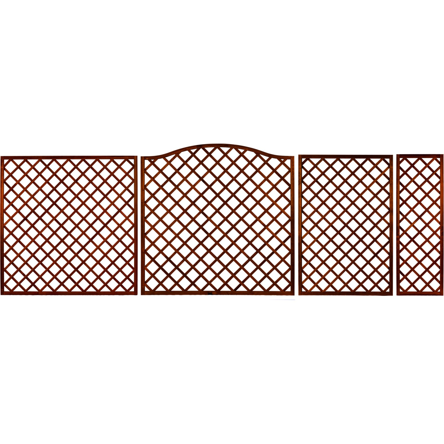 Braune Sichtschutzzaun-Elemente Nancy, Kiefernholz, 180x60 cm, 3-fach lasiert.