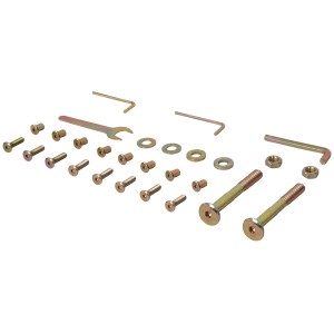 Montageset für Chelsea Sonnenliege, 28-teilig, mit Schrauben, Muttern, Unterlegscheiben und Inbusschlüsseln.