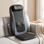 HOMCOM Massagesitzauflage schwarz/grau auf Sofa. Shiatsu-Massage mit Kopfstütze und Fernbedienung für Rückenentspannung.