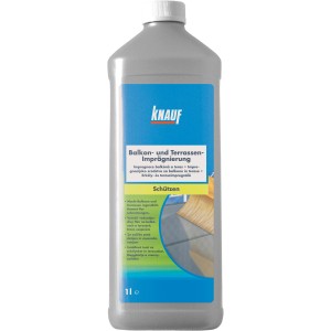 Knauf Balkon- & Terrassen-Imprägnierung, 1 Liter Flasche für wasserabweisende Oberflächen.