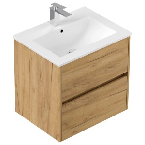 Posseik Badmöbel Limes und Waschtisch 2 Greifraum Auszüge 60 cm Eiche Gold