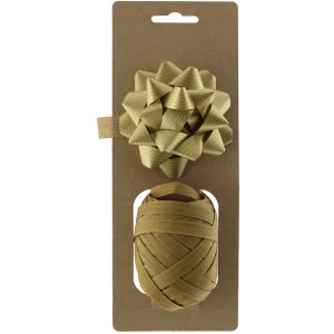 Weihnachtsdekoration Kräuselband und Papierrose Gold