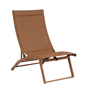 Brauner Lounge-Sessel TAYLOR, verstellbare Rückenlehne, ideal für Garten & Terrasse.
