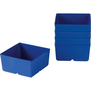 LUX Combibox, 5 blaue Aufbewahrungsboxen für Ordnung im Werkstattbereich.