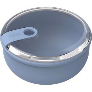Runde, blaue Rotho Frischhaltedose Ela 0,75l mit transparentem Deckel. Küchenhelfer für die Aufbewahrung.