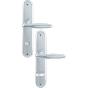 Hoppe Langschild-Garnitur Verona WC, Aluminium silberfarben für Innentüren.