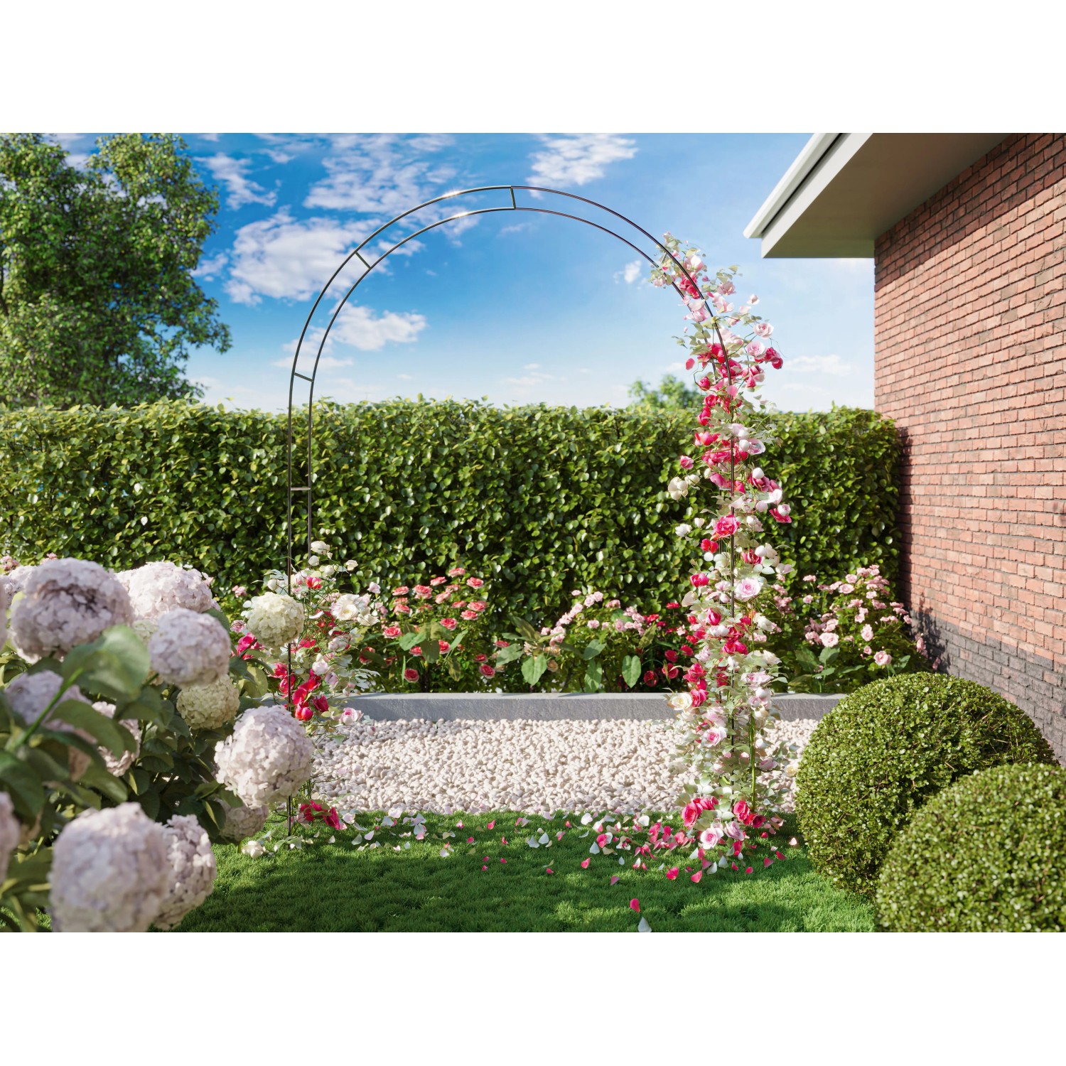 Rosenbogen Metall Schwarz 240 cm x 140 cm x 38 cm Wetterfest kaufen bei OBI