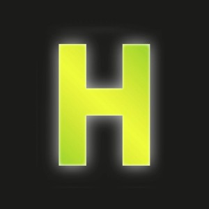 Reflektierender, gelber Klebebuchstabe H, 8 cm, für Hausnummern und Beschriftungen.