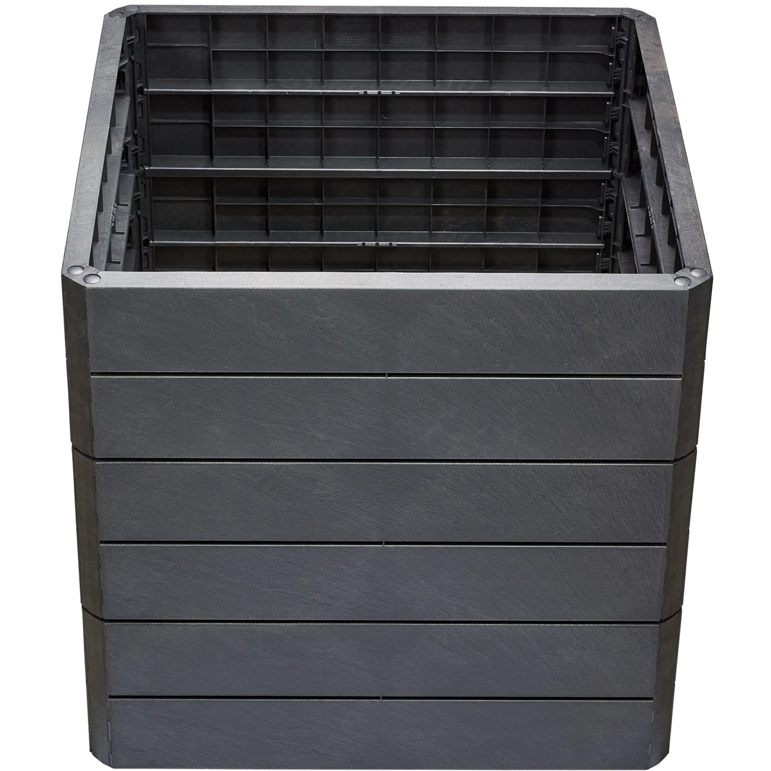 Garantia Hochbeet Ergo Quadro L 75 Stone, quadratisches Kunststoff-Hochbeet in Steinoptik.