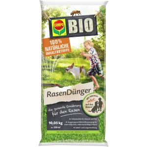 Compo Bio Naturdünger Rasen, 10,05 kg Packung. Bio-Rasendünger für einen gesunden, grünen Rasen.