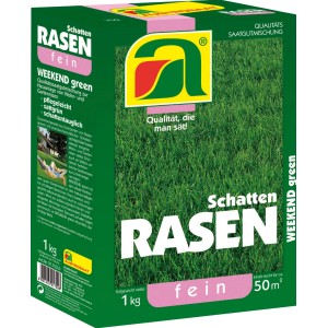 Austrosaat Schattenrasen Weekend green, 1 kg Packung für schattige Rasenflächen.