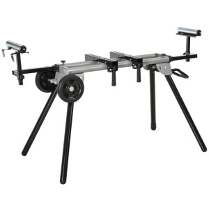 DURHAND Arbeitstisch für Kapp- und Gehrungssägen Schwarz Silber 123,5-245cm