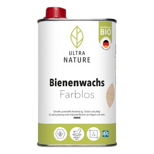 Dose Ultra Nature BIO Bienenwachs Farblos 0,5 l für Holzoberflächen.