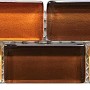 Glasbordüre Brick Braun Mix, 5x30 cm, mit braunen und goldenen Farbtönen für moderne Fliesengestaltung.