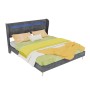 okwish Polsterbett 160x200cm mit LED Kopfteil Schlafzimmer Grau ohne Matratze_9