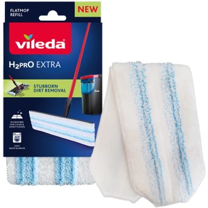 Vileda H2PrO Extra Flachwischer Ersatzbezug für streifenfreie Sauberkeit.