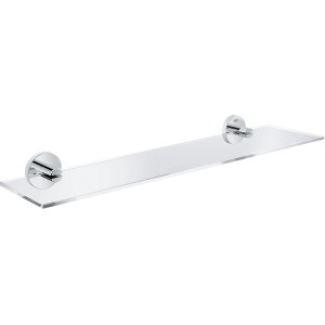 Grohe Essentials Glasablage, 53 cm breit, Chrom-Halterung, für Bad-Accessoires und Wandregale.