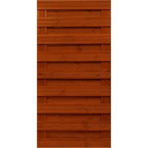 Sichtschutzzaun Goch, Teakfarben lasiert, 180x90cm, Holzzaun Element für Garten.