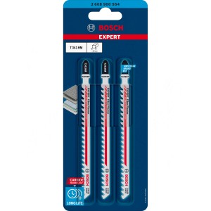 Bosch Expert T341HM Stichsägeblätter für Fasergips, 3er-Pack.