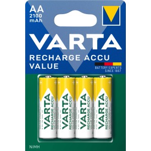 Varta Recharge Akku Value Mignon (AA), 2100 mAh, 4er-Pack
