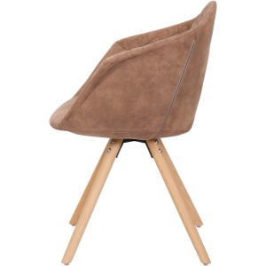 Kayoom Stuhl Chadwick 2er-Set, brauner Polsterstuhl mit Holzbeinen.