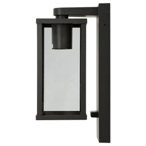 Moderne E2 Elektro Außenwandleuchte Tara in Anthrazit mit Glasabdeckung.