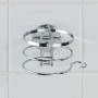Wenko Turbo-Loc Haartrocknerhalter aus glänzendem Edelstahl an weißer Wand.