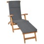 Graphitgraue Beautissu Loftlux DC Deckchairauflage 175x45x5cm. Bequemes Sitzkissen für Gartenliegen.