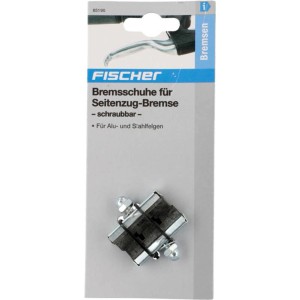 Fischer Bremsschuhe für Seitenzugbremsen, schraubbar, 2 Stück, für Alu- und Stahlfelgen.