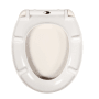 Weißer Sinobath Duroplast WC-Sitz mit Absenk-Automatik. Robuster Toilettensitz mit Soft-Close Funktion.