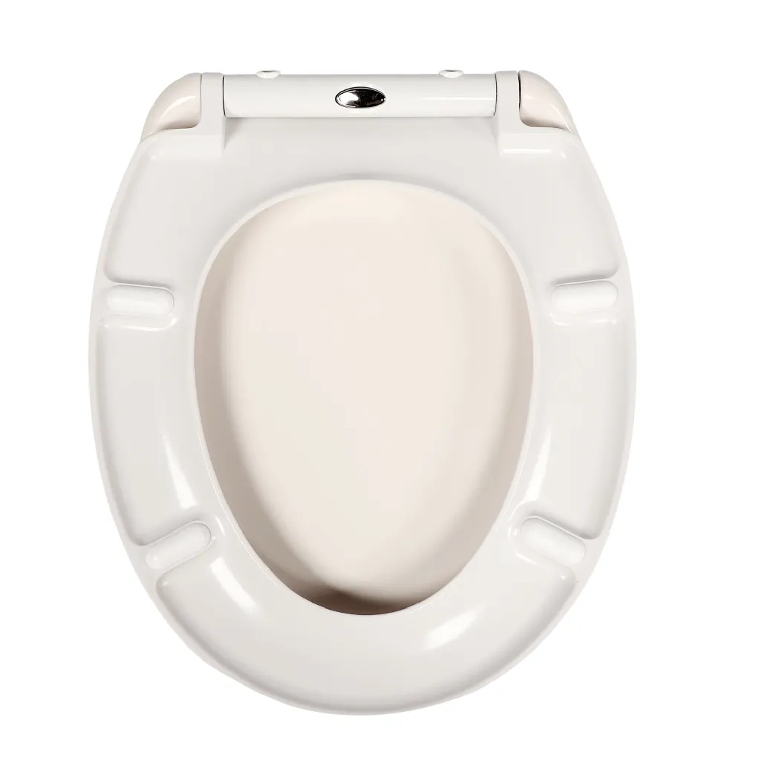 Weißer Sinobath Duroplast WC-Sitz mit Absenk-Automatik. Robuster Toilettensitz mit Soft-Close Funktion.