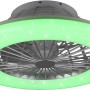 LED-Deckenleuchte Stralsund mit Ventilator, Titanoptik und RGBW-Farbwechsler.