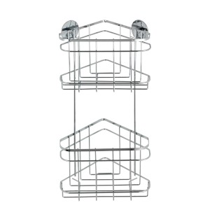 Wenko Turbo-Loc Eckregal 2 Etagen Edelstahl glänzend