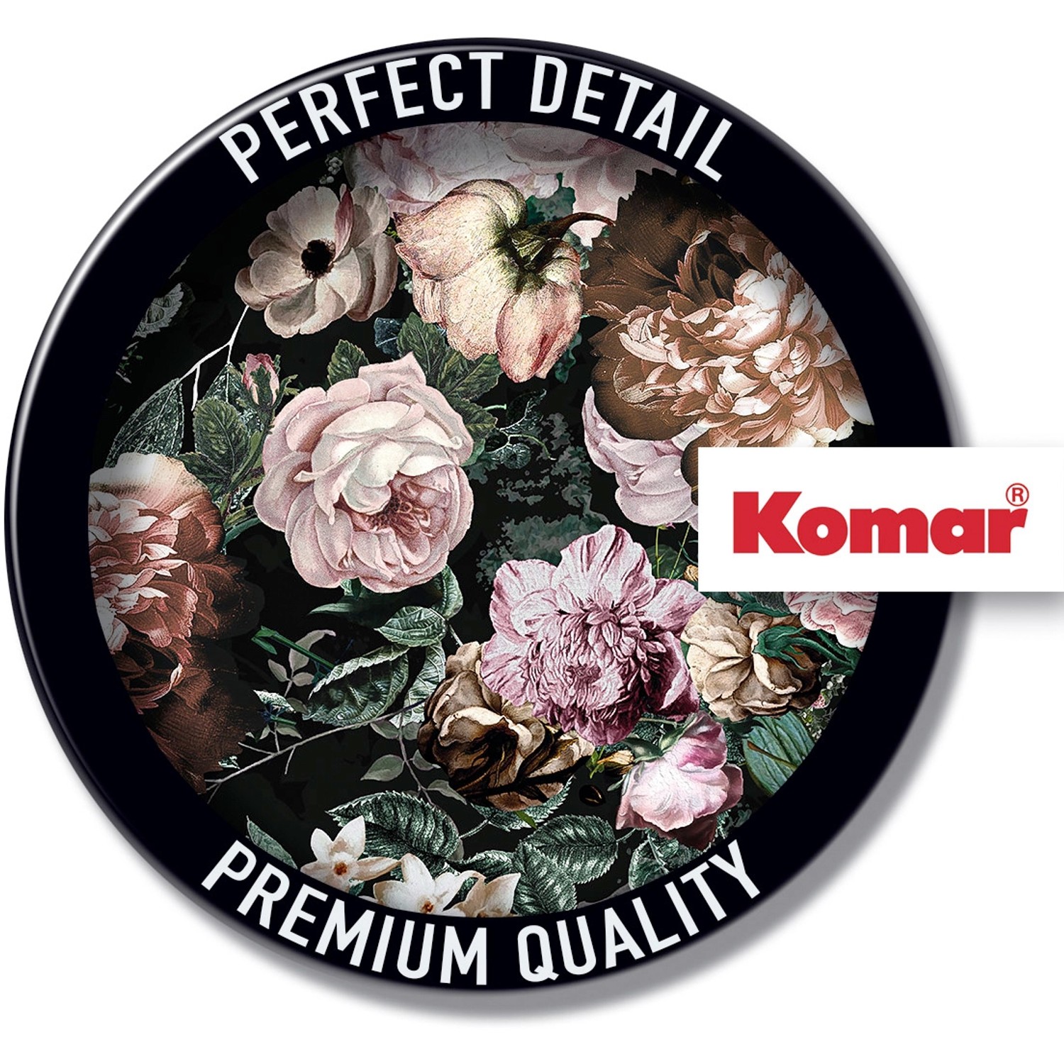 Komar Wandbild Charming Wild, 40x50 cm, mit floralem Muster und Logo.