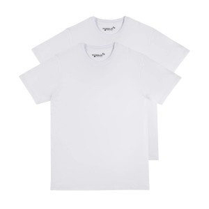 Scheibler T-Shirt Doppelpack, weiße Arbeitskleidung aus Baumwolle, Größe M.