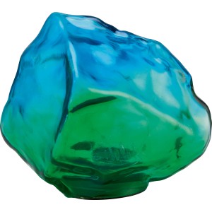 Solar-Dekostein Kristall, grün-blau, mit LED-Beleuchtung für Garten und Balkon.