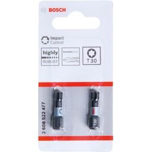 Bosch Insert Bits T30 Impact Control, 2 Stück, für hohe Drehmomente und Dauereinsatz.
