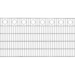 Anthrazitfarbener Dekor-Doppelstabmattenzaun Karo, 100x200 cm, für den Garten.