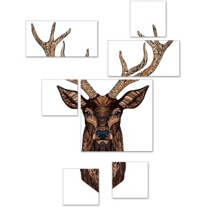 Leinwandbild 'Hirsch' (44x44 cm) als trendige Wanddeko im modernen Design.