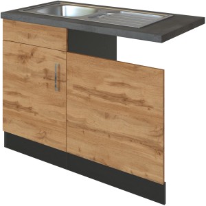 Held Möbel Spülzentrum Sorrento in Wotan-Grafik mit Spüle, 110x85x60 cm.