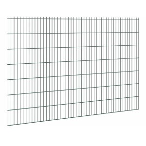 Grüne Doppelstabmatte 6/5/6, 143x251 cm, für Gartenzaun. Stabil und einfach zu montieren.