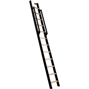 Minka Raumspartreppe Strong, Buche schwarz/anthrazit, 12 Stufen, Höhe 290 cm.