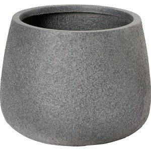 Anthrazitfarbener Pflanztopf, 41x41x32 cm, mit rauer Oberfläche für Innen- und Außenbereich.