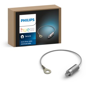 Philips Hue Secure Sicherungskabel, 1,5 m, Edelstahl, für Kameraüberwachung.