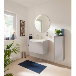 Modernes Fackelmann Waschtisch-Set Compact Line in Kaschmir mit Spiegel und Unterschrank.
