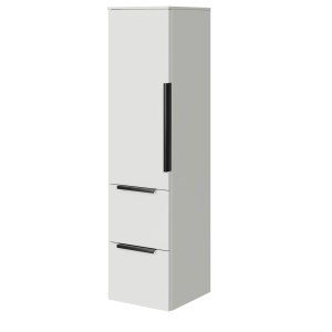 Pelipal Midischrank Quantum 07, Schneeweiß Glanz, 30 cm breit, mit Tür und zwei Auszügen.