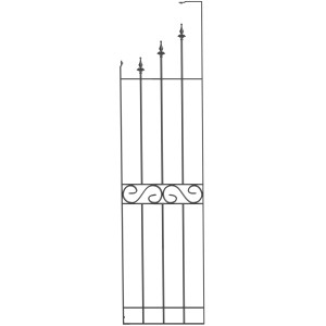 Anthrazitfarbenes Eleo Rankgitter Lily aus pulverbeschichtetem Metall für Pavillons und Kletterpflanzen.