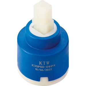 Keramikkartusche Ø 35 mm für Einhebelmischer, blau-weiß. Ersatzteil für Armaturen.