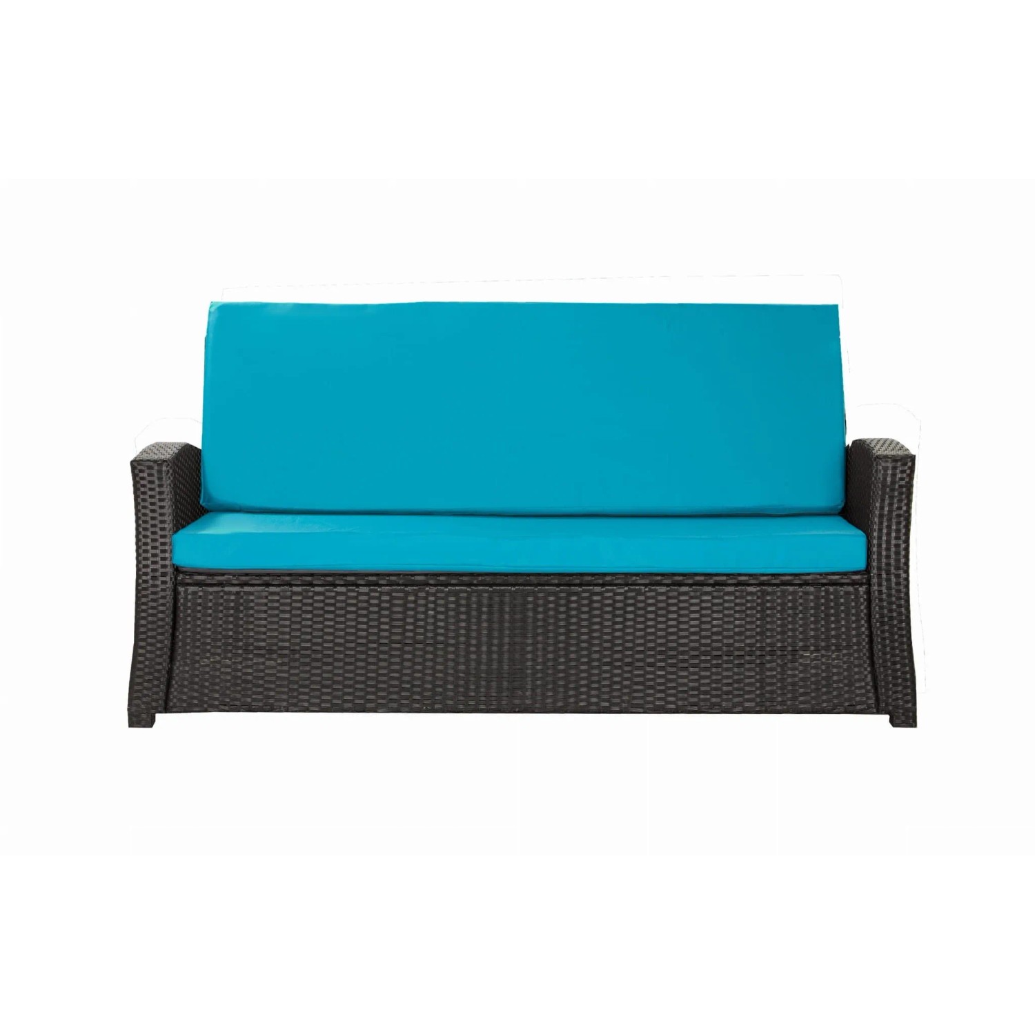 Blaues Gartenkissen-Set für 3-Sitzer Polyrattan-Gartensofa, 170x60x50cm.