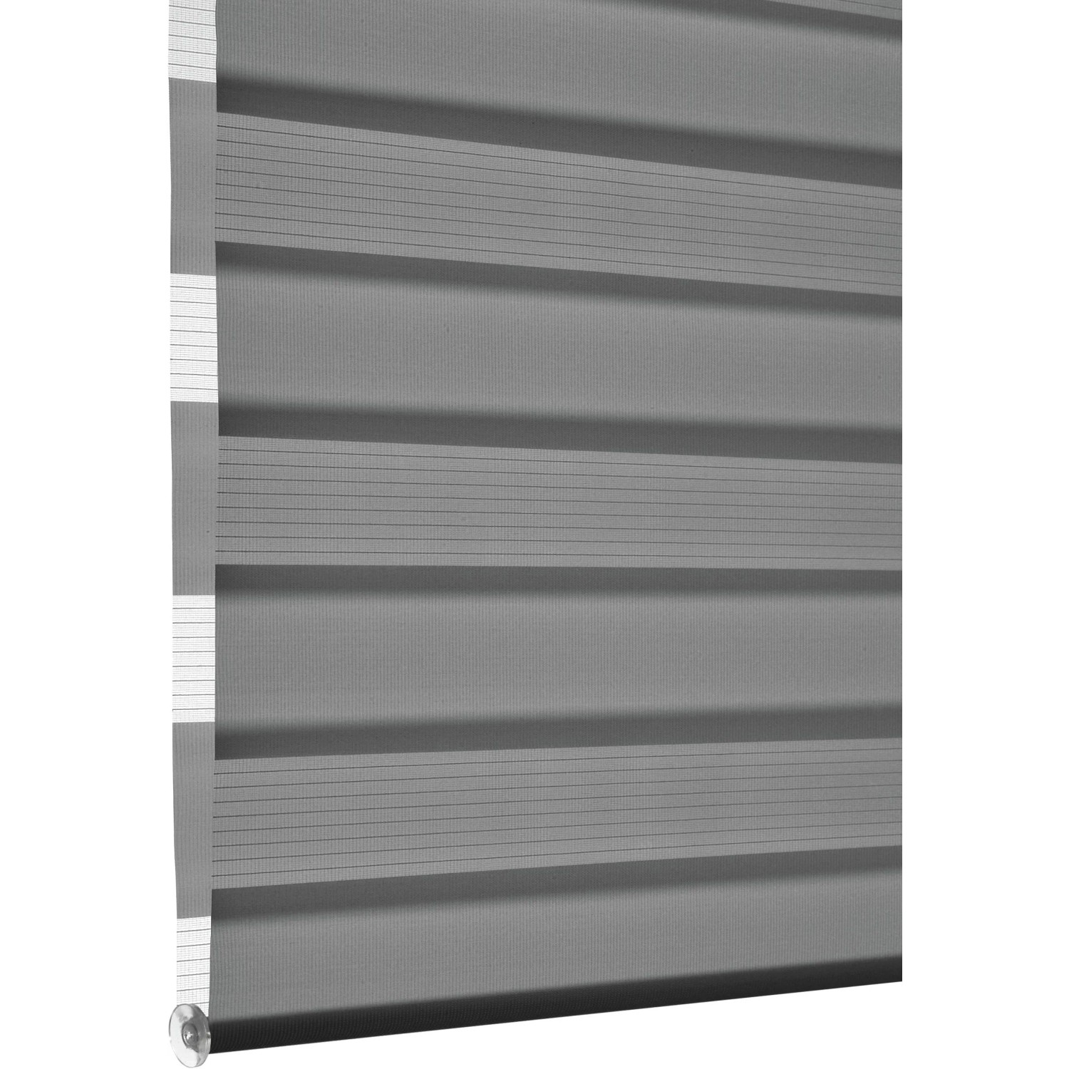 Gardinia Doppelrollo EasyFix, 100x150 cm, anthrazit. Rollo mit transparenten und blickdichten Streifen.
